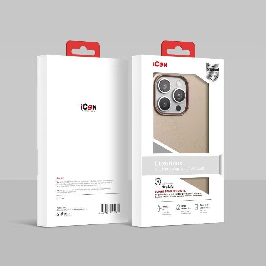 iPhone 16 Pro Max Business Series Genuine Leather Case with Magsafe - Titanium Gray